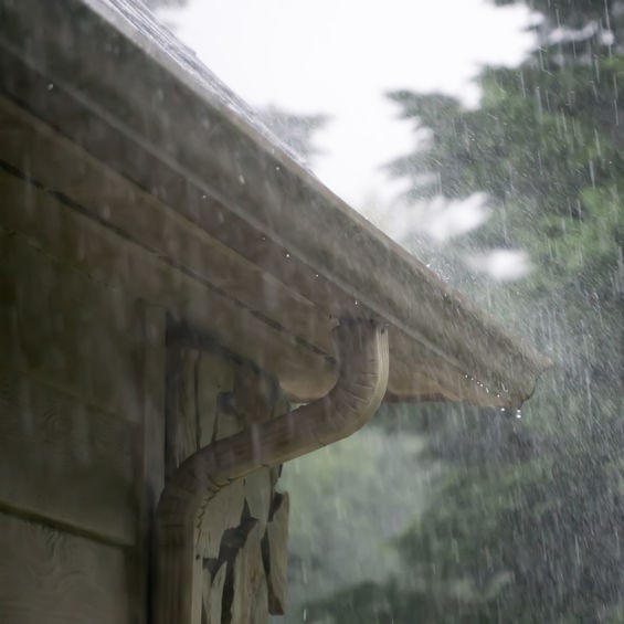 white gutters on roof