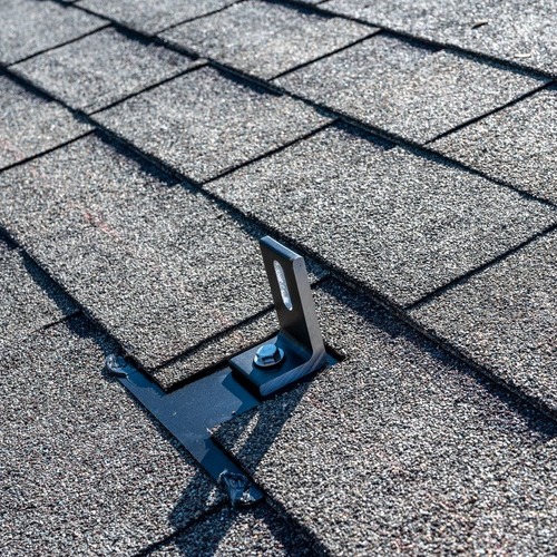 close-up of a shingle roof