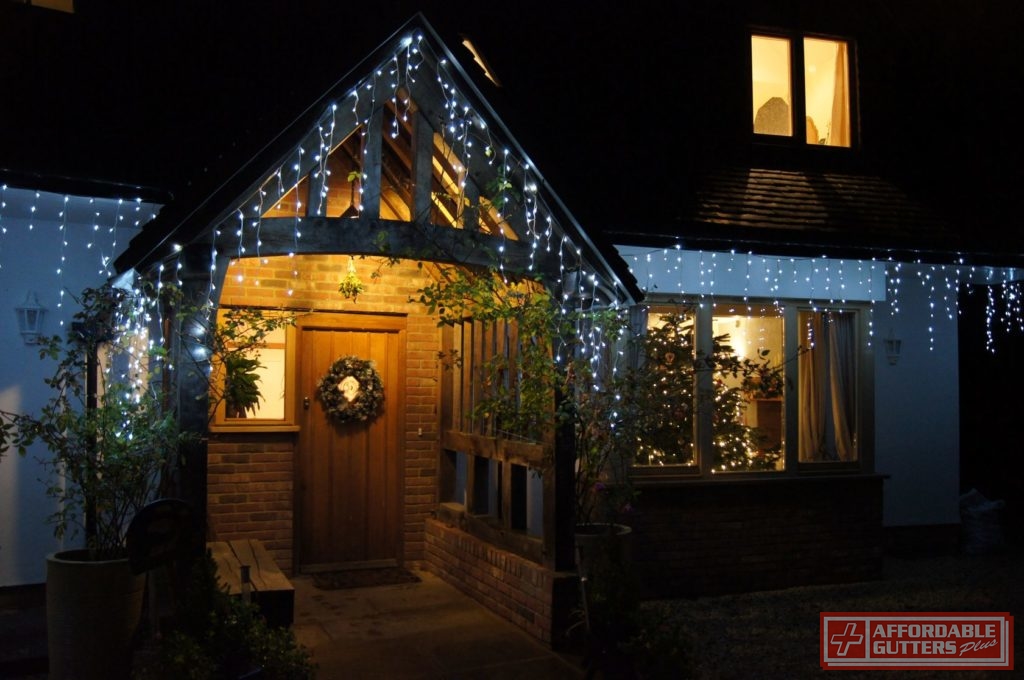 Hanging Christmas Lights on Gutters in Canton, GA