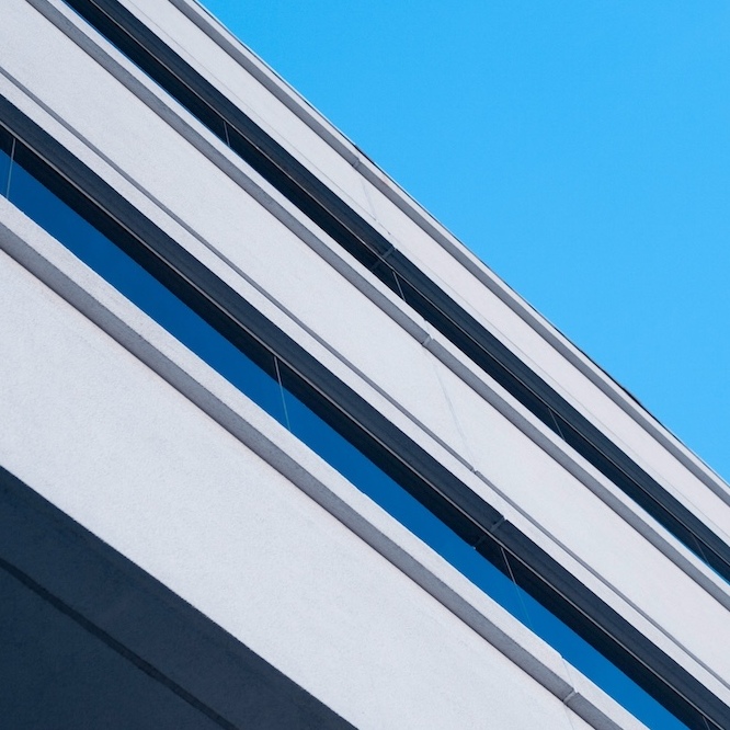 A close-up view of soffit and fascia